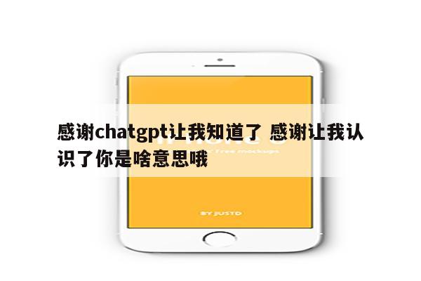 感谢chatgpt让我知道了 感谢让我认识了你是啥意思哦