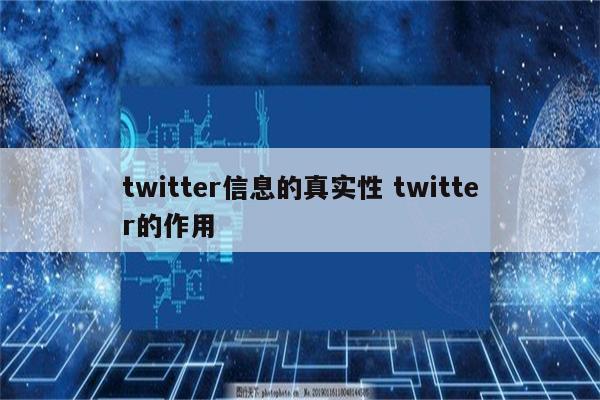 twitter信息的真实性 twitter的作用