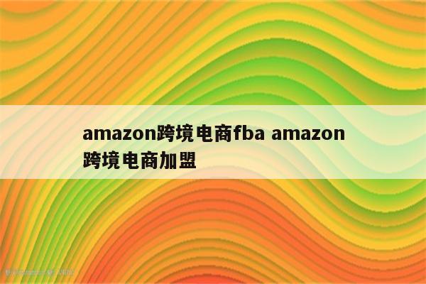 amazon跨境电商fba amazon跨境电商加盟