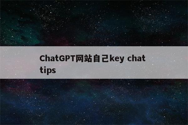 ChatGPT网站自己key chat tips