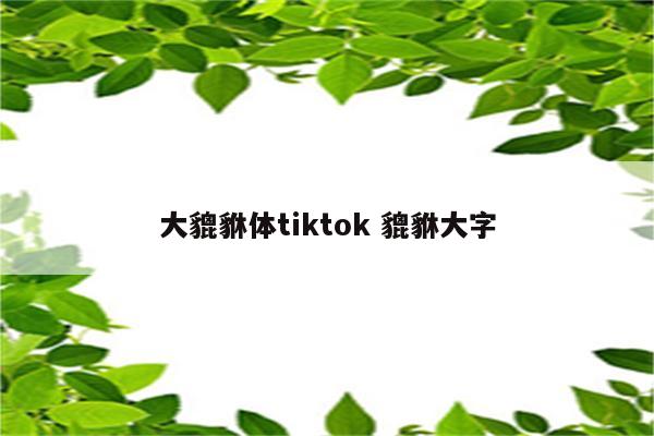 大貔貅体tiktok 貔貅大字