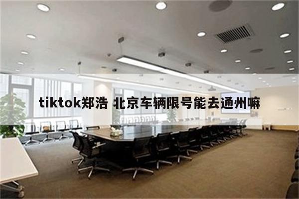 tiktok郑浩 北京车辆限号能去通州嘛