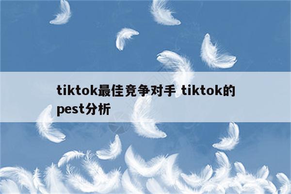 tiktok最佳竞争对手 tiktok的pest分析