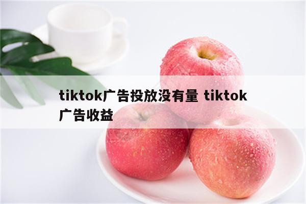 tiktok广告投放没有量 tiktok广告收益