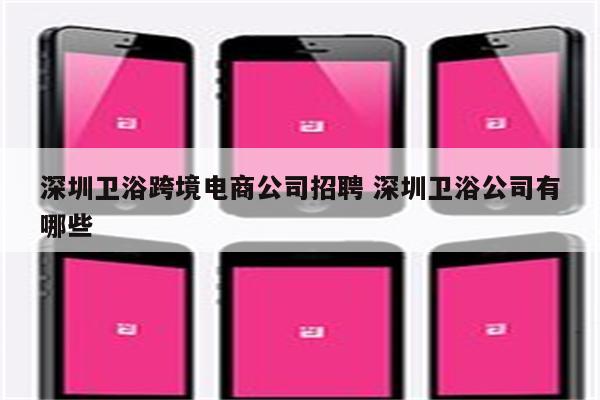 深圳卫浴跨境电商公司招聘 深圳卫浴公司有哪些