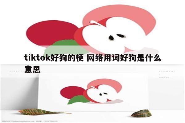 tiktok好狗的梗 网络用词好狗是什么意思