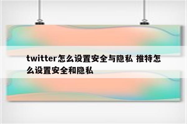 twitter怎么设置安全与隐私 推特怎么设置安全和隐私