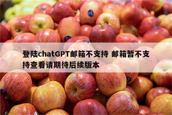 登陆chatGPT邮箱不支持 邮箱暂不支持查看请期待后续版本