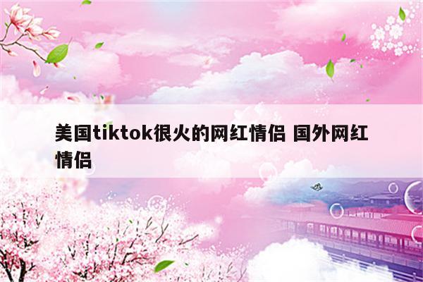美国tiktok很火的网红情侣 国外网红情侣