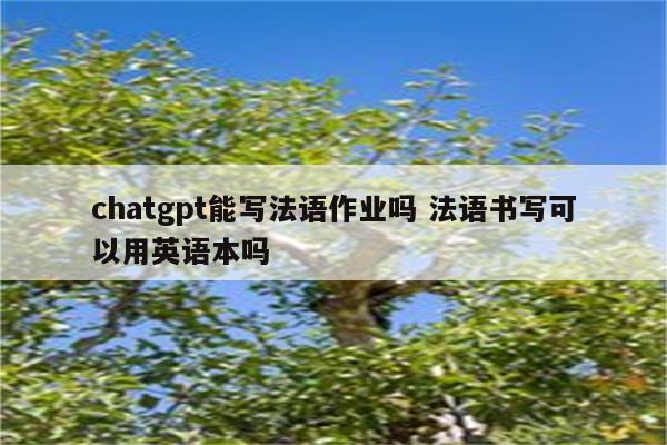 chatgpt能写法语作业吗 法语书写可以用英语本吗