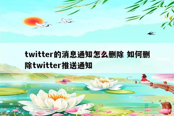 twitter的消息通知怎么删除 如何删除twitter推送通知