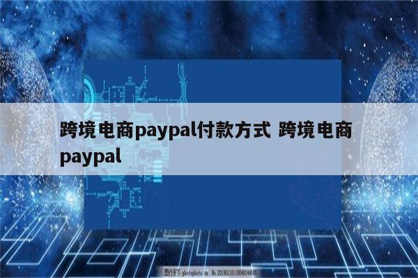 跨境电商paypal付款方式 跨境电商 paypal