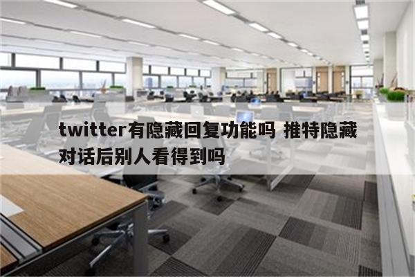 twitter有隐藏回复功能吗 推特隐藏对话后别人看得到吗