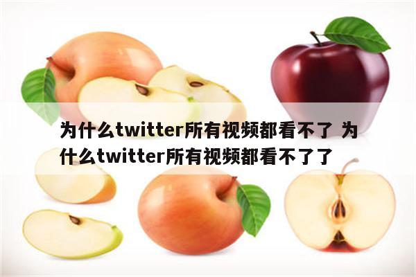 为什么twitter所有视频都看不了 为什么twitter所有视频都看不了了