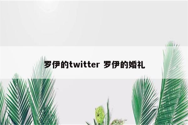 罗伊的twitter 罗伊的婚礼