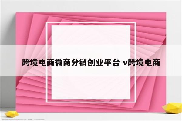 跨境电商微商分销创业平台 v跨境电商