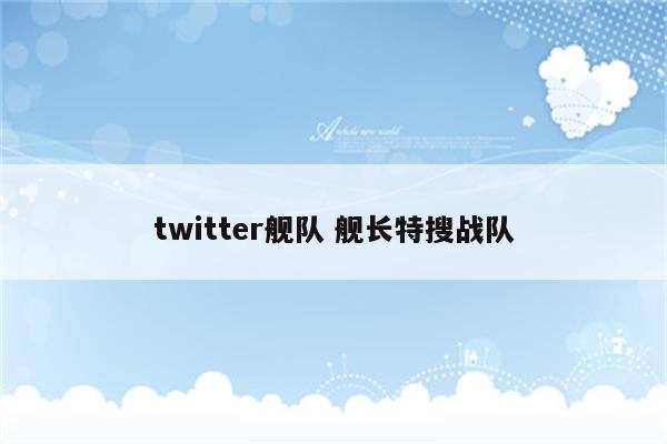 twitter舰队 舰长特搜战队