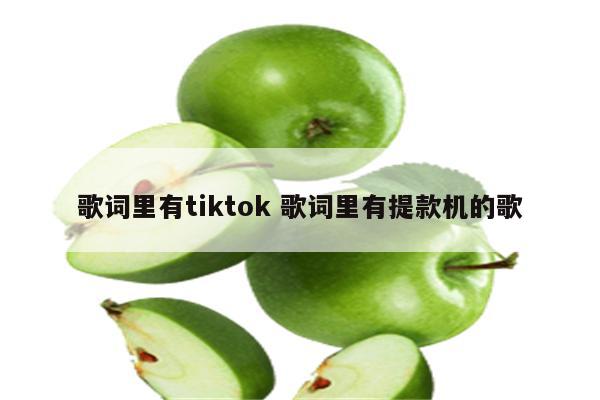 歌词里有tiktok 歌词里有提款机的歌