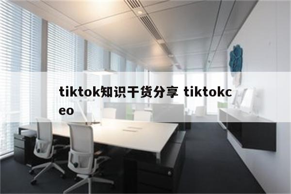 tiktok知识干货分享 tiktokceo