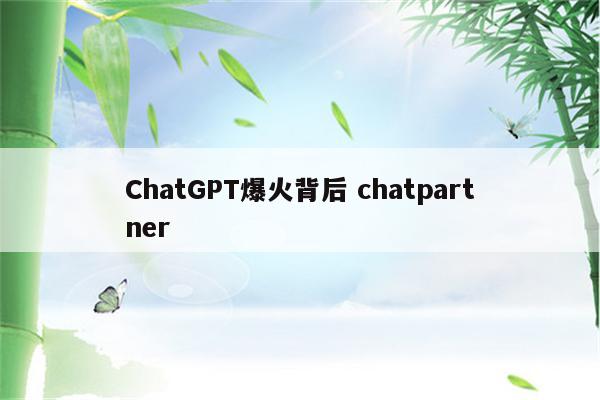 ChatGPT爆火背后 chatpartner