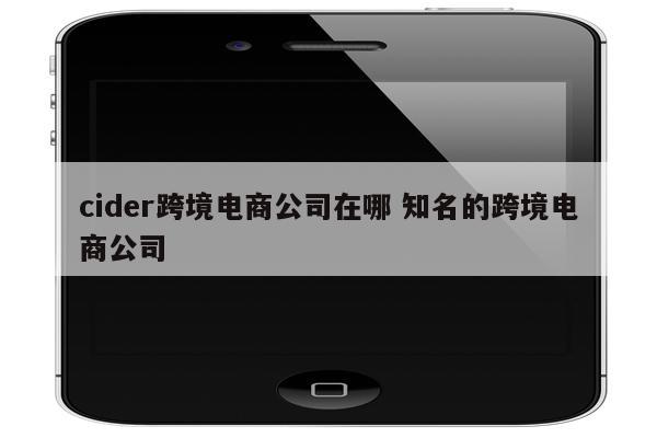 cider跨境电商公司在哪 知名的跨境电商公司