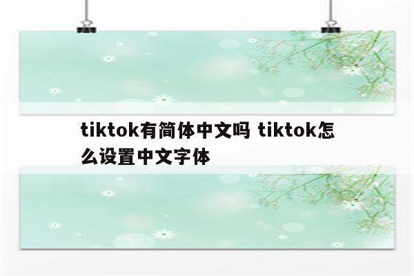 tiktok有简体中文吗 tiktok怎么设置中文字体
