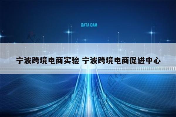 宁波跨境电商实验 宁波跨境电商促进中心