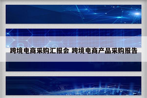 跨境电商采购汇报会 跨境电商产品采购报告