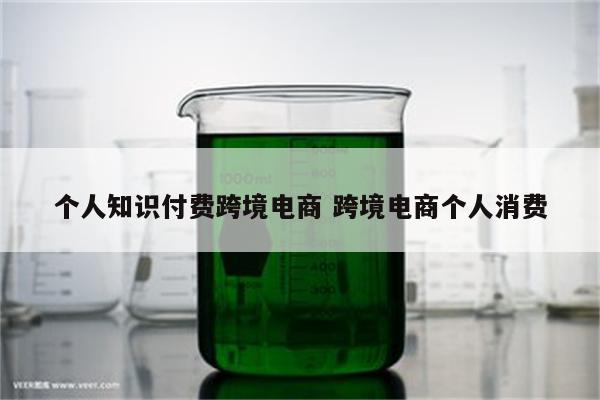个人知识付费跨境电商 跨境电商个人消费