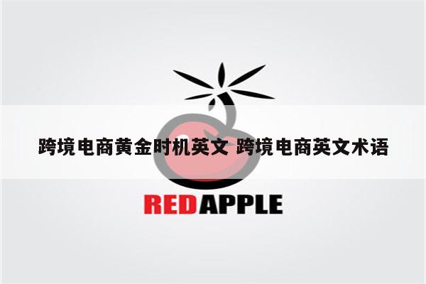 跨境电商黄金时机英文 跨境电商英文术语
