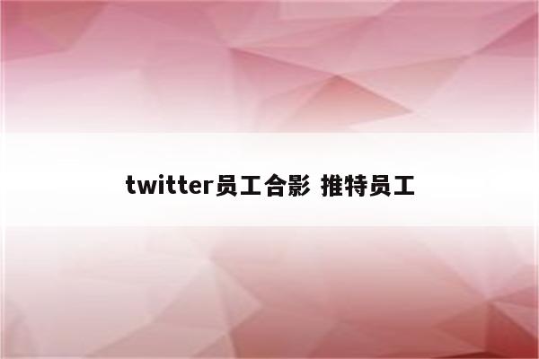 twitter员工合影 推特员工
