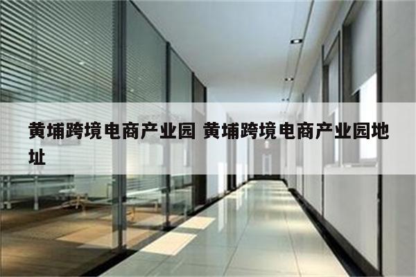 黄埔跨境电商产业园 黄埔跨境电商产业园地址