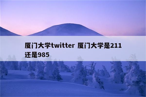 厦门大学twitter 厦门大学是211还是985