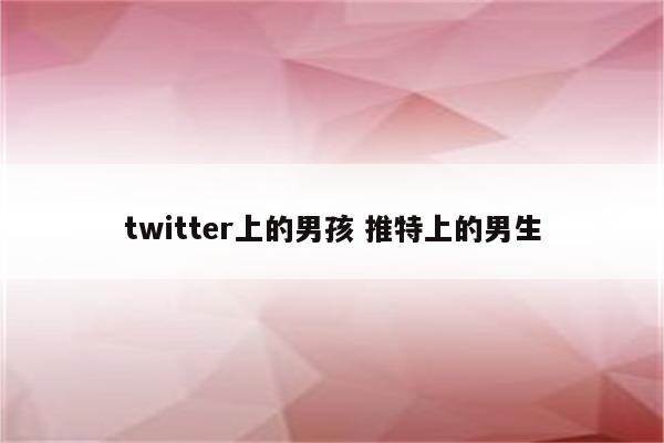 twitter上的男孩 推特上的男生