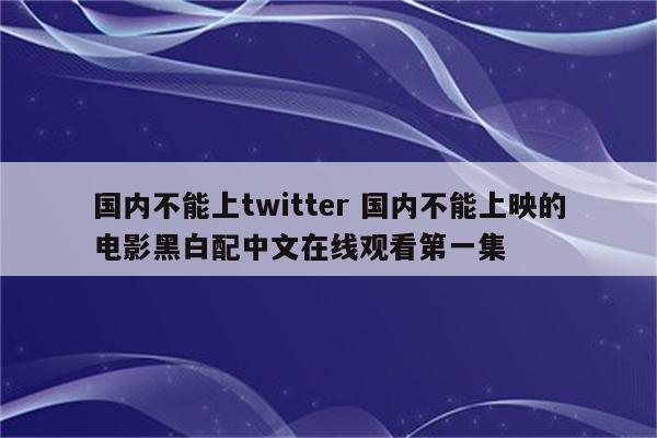 国内不能上twitter 国内不能上映的电影黑白配中文在线观看第一集
