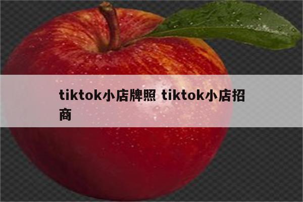 tiktok小店牌照 tiktok小店招商