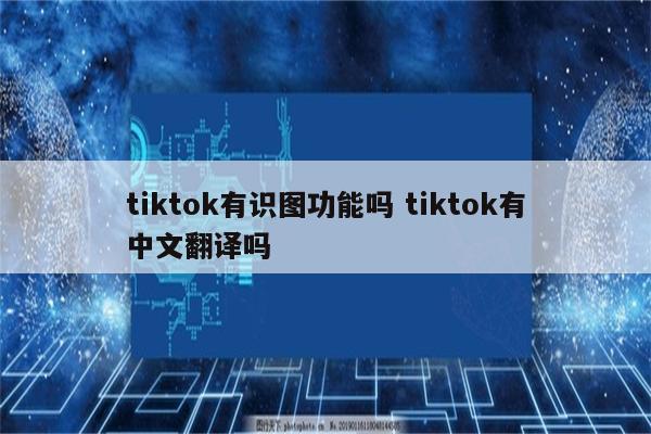 tiktok有识图功能吗 tiktok有中文翻译吗