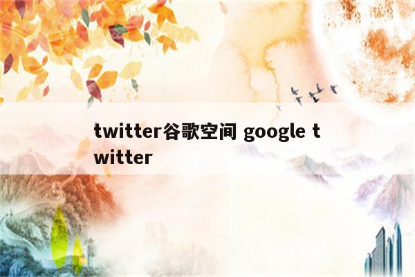 twitter谷歌空间 google twitter