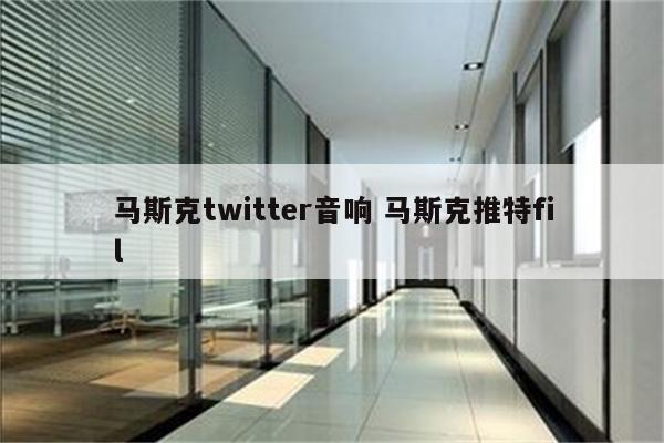 马斯克twitter音响 马斯克推特fil