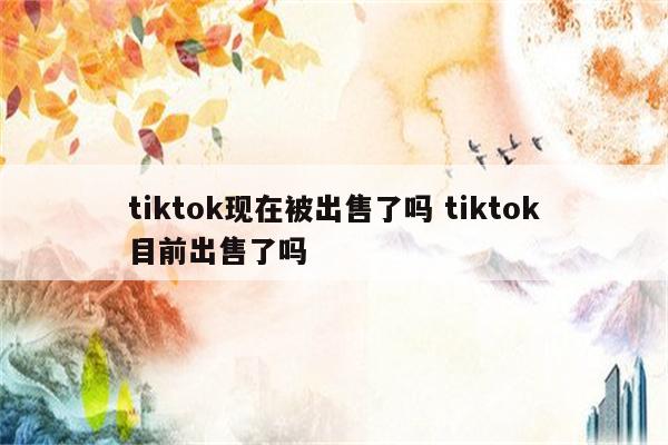 tiktok现在被出售了吗 tiktok目前出售了吗
