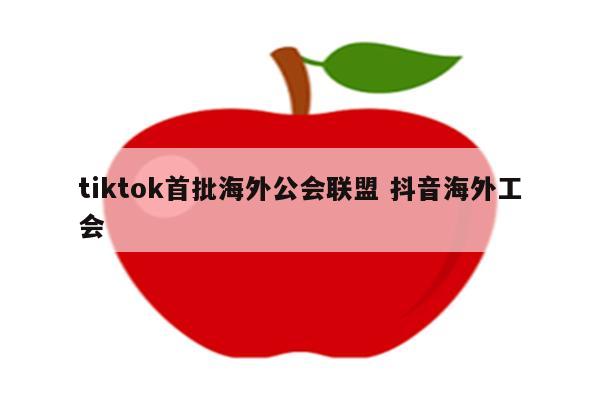 tiktok首批海外公会联盟 抖音海外工会