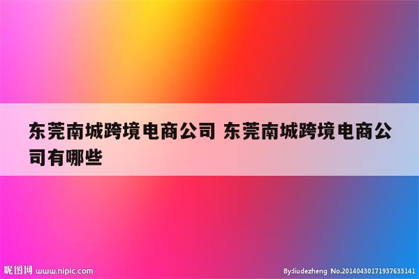 东莞南城跨境电商公司 东莞南城跨境电商公司有哪些