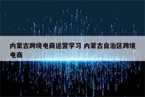 内蒙古跨境电商运营学习 内蒙古自治区跨境电商