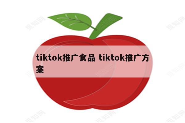 tiktok推广食品 tiktok推广方案