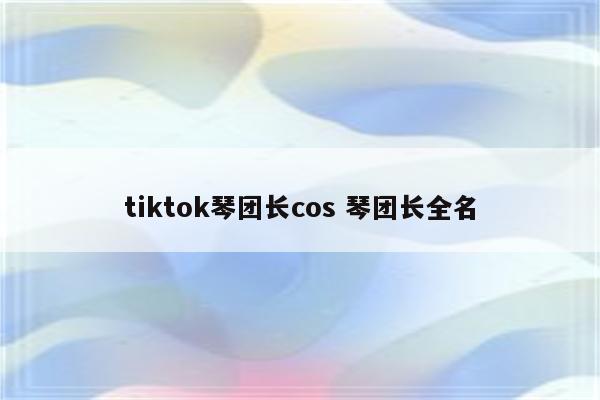 tiktok琴团长cos 琴团长全名