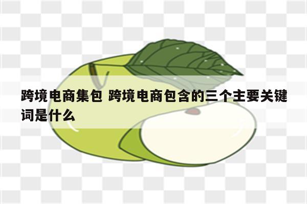 跨境电商集包 跨境电商包含的三个主要关键词是什么