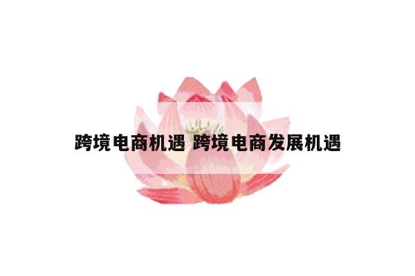 跨境电商机遇 跨境电商发展机遇