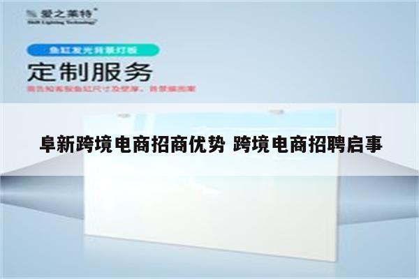 阜新跨境电商招商优势 跨境电商招聘启事