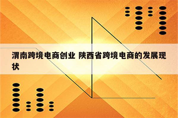 渭南跨境电商创业 陕西省跨境电商的发展现状