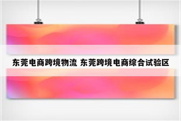 东莞电商跨境物流 东莞跨境电商综合试验区